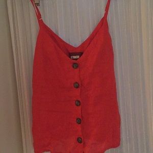 Reformation linen button up tank top